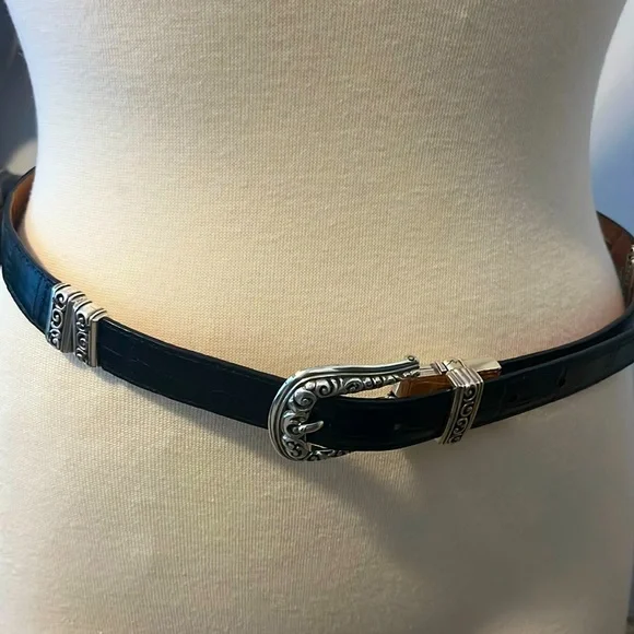 Brighton reversible brown to black crocodile leather belt silver buckle 34 L Brighton | Accessories | Brighton Reversible Brown To Black  main image 3
